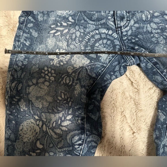 Merona Jeans Womens Size 4 Ankle Skinny Floral Print Blue Denim Jeans - Picture 5 of 11